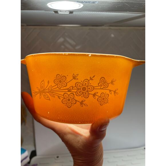 Vintage Pyrex Harvest Gold 473B Butterfly Pattern Casserole Dish No Lid - Picture 11 of 14